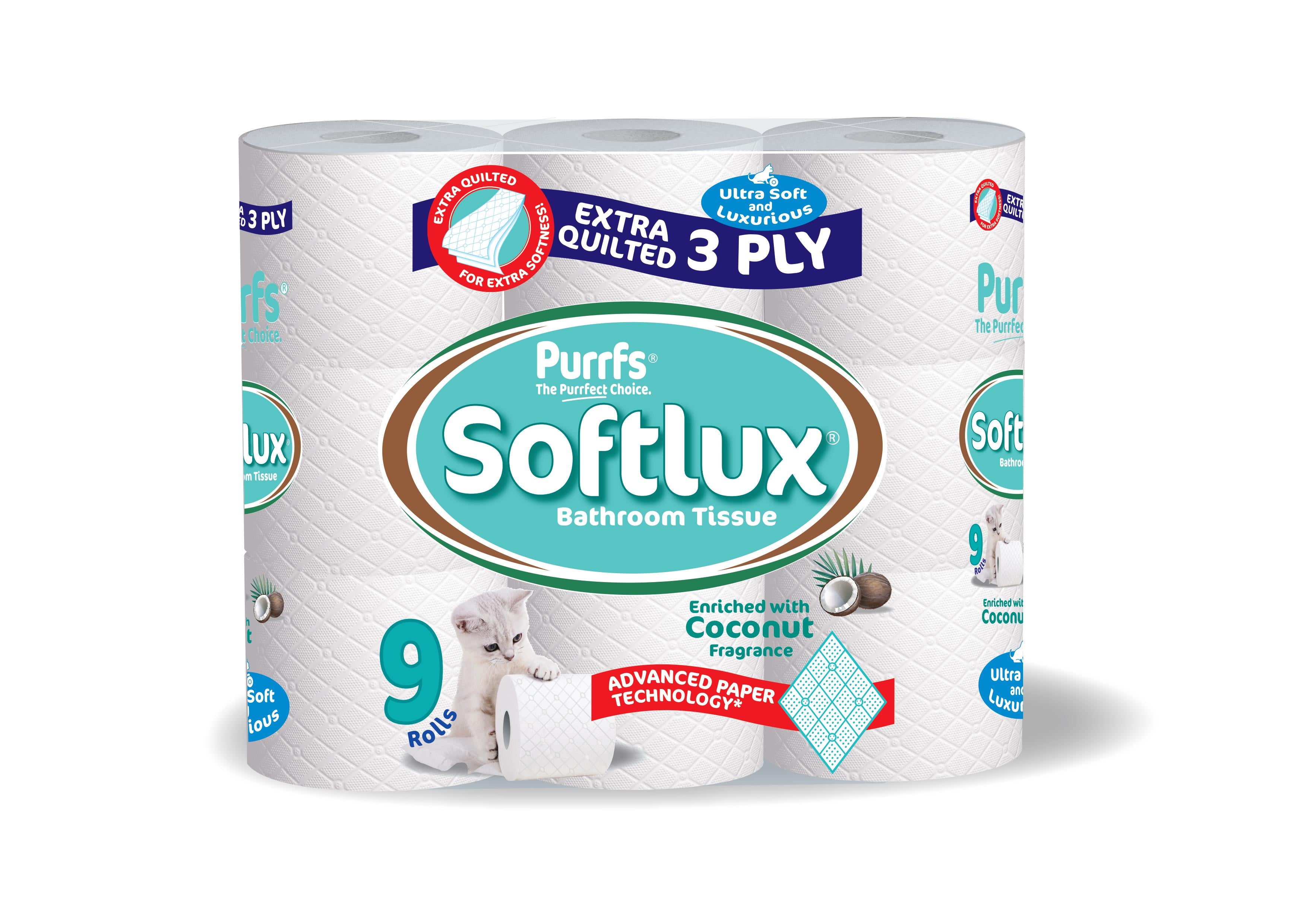 45 Softlux 3 Ply Bathroom Tissue Enriched with Coconut Fragranced Toilet Rolls (5*9) - Premium Quality Tissue Online - Product Image 45 Softlux 3 Ply Bathroom Tissue Enriched with Coconut Fragranced Toilet Rolls (5*9) - Premium Quality Tissue Online - Product Image
